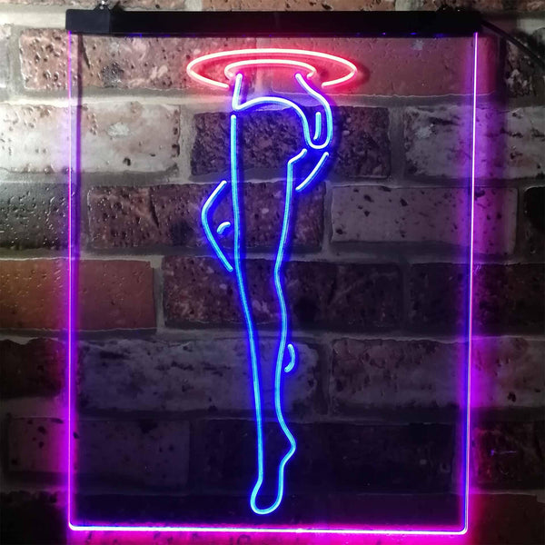 ADVPRO Sexy Leg Exotic Dancer Stripper Man Cave  Dual Color LED Neon Sign st6-i3129 - Red & Blue