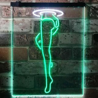 ADVPRO Sexy Leg Exotic Dancer Stripper Man Cave  Dual Color LED Neon Sign st6-i3129 - White & Green