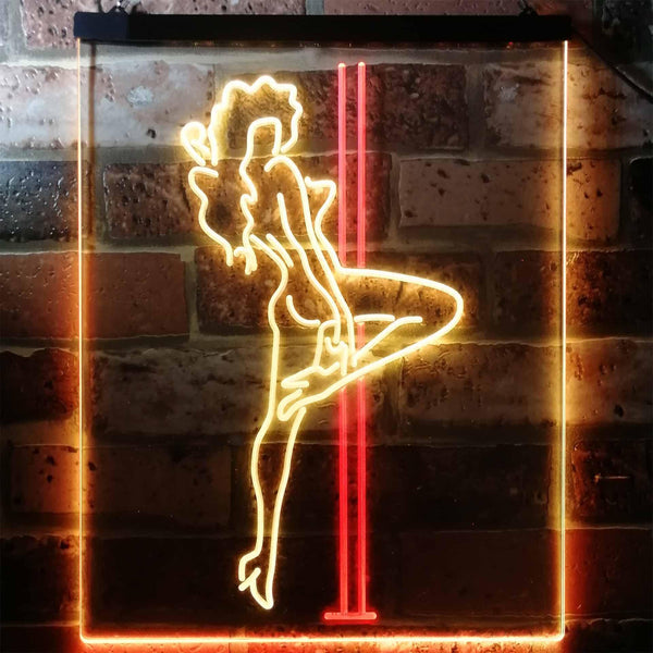 ADVPRO Exotic Dancer Stripper Single Mom  Dual Color LED Neon Sign st6-i3130 - Red & Yellow