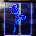 ADVPRO Exotic Dancer Stripper Single Mom  Dual Color LED Neon Sign st6-i3130 - White & Blue