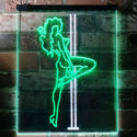 ADVPRO Exotic Dancer Stripper Single Mom  Dual Color LED Neon Sign st6-i3130 - White & Green
