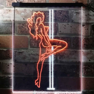 ADVPRO Exotic Dancer Stripper Single Mom  Dual Color LED Neon Sign st6-i3130 - White & Orange