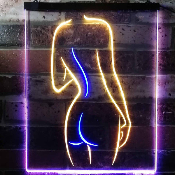 ADVPRO Lady Back Sexy Girls Man Cave  Dual Color LED Neon Sign st6-i3131 - Blue & Yellow