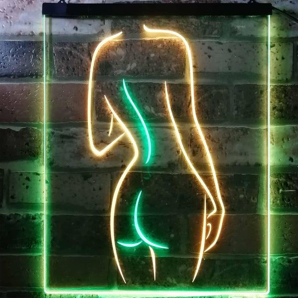 ADVPRO Lady Back Sexy Girls Man Cave  Dual Color LED Neon Sign st6-i3131 - Green & Yellow