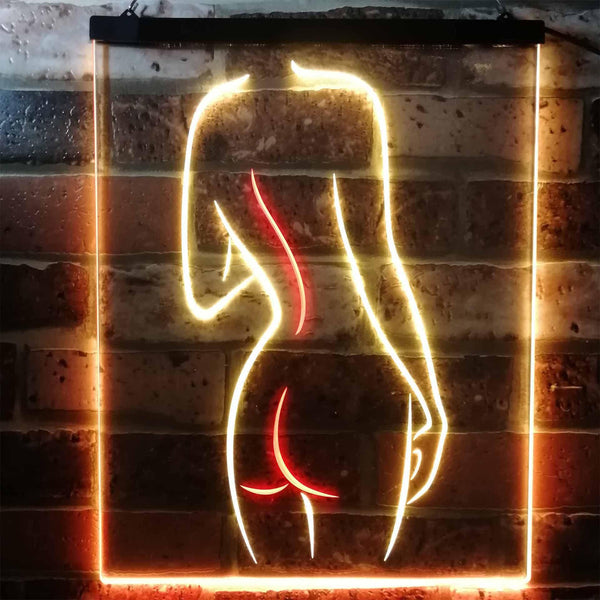 ADVPRO Lady Back Sexy Girls Man Cave  Dual Color LED Neon Sign st6-i3131 - Red & Yellow