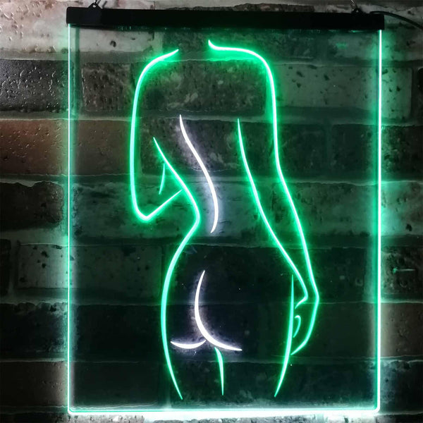ADVPRO Lady Back Sexy Girls Man Cave  Dual Color LED Neon Sign st6-i3131 - White & Green