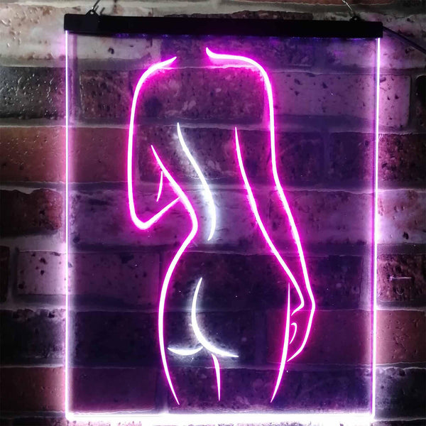 ADVPRO Lady Back Sexy Girls Man Cave  Dual Color LED Neon Sign st6-i3131 - White & Purple
