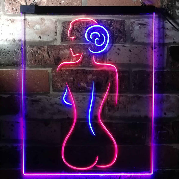 ADVPRO Lady Back Sexy Woman Man Cave  Dual Color LED Neon Sign st6-i3132 - Blue & Red