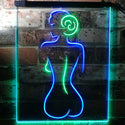 ADVPRO Lady Back Sexy Woman Man Cave  Dual Color LED Neon Sign st6-i3132 - Green & Blue