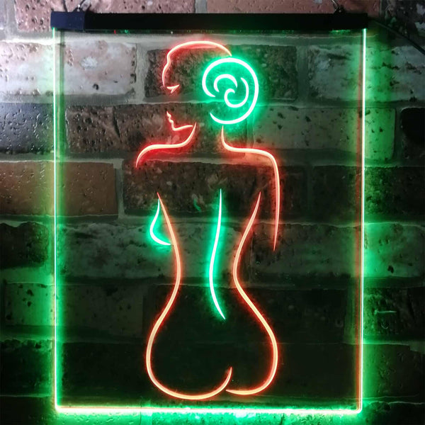ADVPRO Lady Back Sexy Woman Man Cave  Dual Color LED Neon Sign st6-i3132 - Green & Red