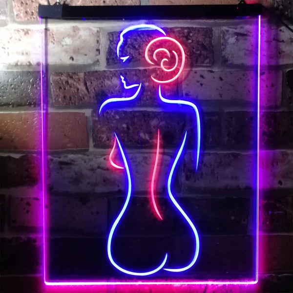 ADVPRO Lady Back Sexy Woman Man Cave  Dual Color LED Neon Sign st6-i3132 - Red & Blue