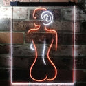 ADVPRO Lady Back Sexy Woman Man Cave  Dual Color LED Neon Sign st6-i3132 - White & Orange