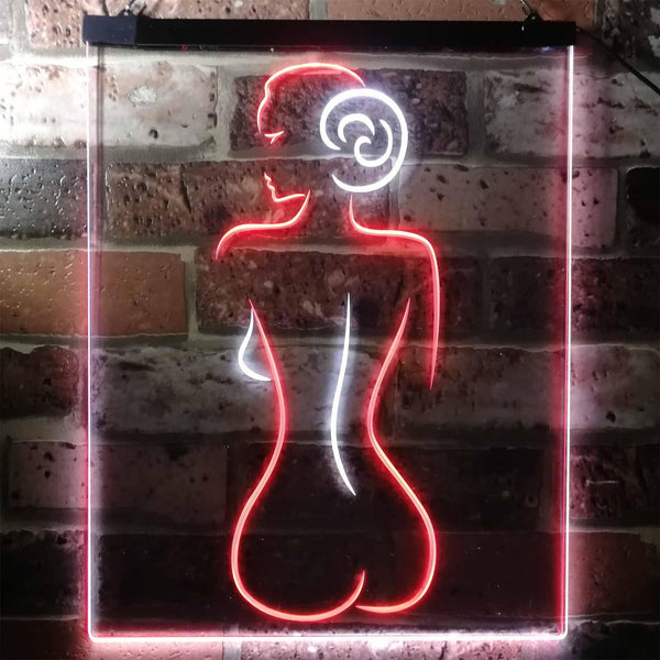ADVPRO Lady Back Sexy Woman Man Cave  Dual Color LED Neon Sign st6-i3132 - White & Red