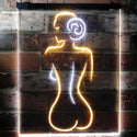 ADVPRO Lady Back Sexy Woman Man Cave  Dual Color LED Neon Sign st6-i3132 - White & Yellow