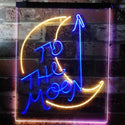 ADVPRO to The Moon Space Lover Room Decoration Gifts  Dual Color LED Neon Sign st6-i3133 - Blue & Yellow