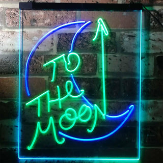 ADVPRO to The Moon Space Lover Room Decoration Gifts  Dual Color LED Neon Sign st6-i3133 - Green & Blue