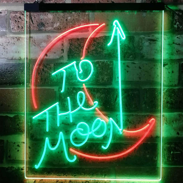 ADVPRO to The Moon Space Lover Room Decoration Gifts  Dual Color LED Neon Sign st6-i3133 - Green & Red