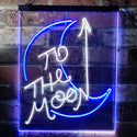 ADVPRO to The Moon Space Lover Room Decoration Gifts  Dual Color LED Neon Sign st6-i3133 - White & Blue