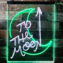 ADVPRO to The Moon Space Lover Room Decoration Gifts  Dual Color LED Neon Sign st6-i3133 - White & Green