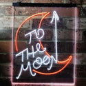 ADVPRO to The Moon Space Lover Room Decoration Gifts  Dual Color LED Neon Sign st6-i3133 - White & Orange