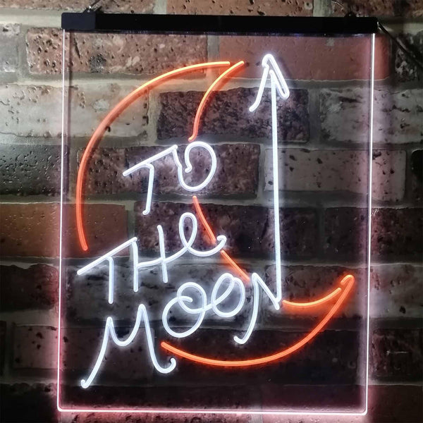 ADVPRO to The Moon Space Lover Room Decoration Gifts  Dual Color LED Neon Sign st6-i3133 - White & Orange