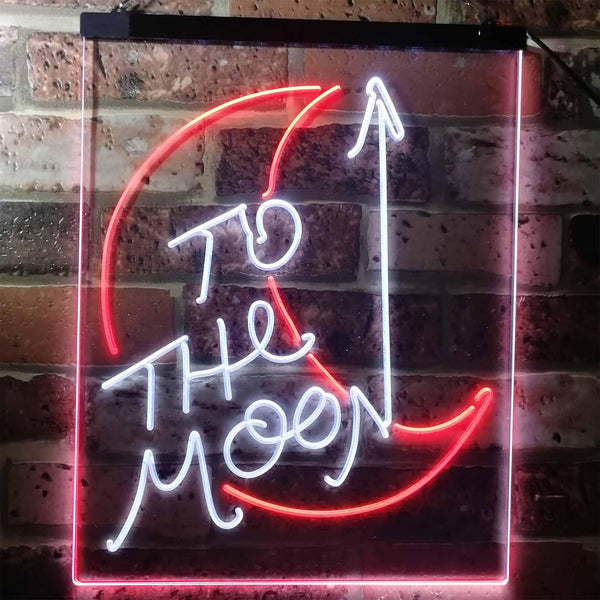 ADVPRO to The Moon Space Lover Room Decoration Gifts  Dual Color LED Neon Sign st6-i3133 - White & Red