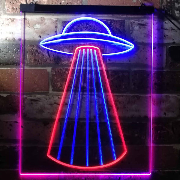 ADVPRO UFO Space Ship Star Shuttle Man Cave  Dual Color LED Neon Sign st6-i3134 - Blue & Red