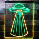 ADVPRO UFO Space Ship Star Shuttle Man Cave  Dual Color LED Neon Sign st6-i3134 - Green & Yellow