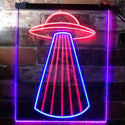 ADVPRO UFO Space Ship Star Shuttle Man Cave  Dual Color LED Neon Sign st6-i3134 - Red & Blue