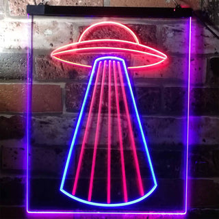 ADVPRO UFO Space Ship Star Shuttle Man Cave  Dual Color LED Neon Sign st6-i3134 - Red & Blue