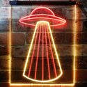 ADVPRO UFO Space Ship Star Shuttle Man Cave  Dual Color LED Neon Sign st6-i3134 - Red & Yellow