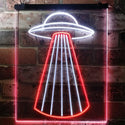 ADVPRO UFO Space Ship Star Shuttle Man Cave  Dual Color LED Neon Sign st6-i3134 - White & Red