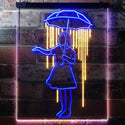 ADVPRO Girl with Umbrella Raining Inside Decoration  Dual Color LED Neon Sign st6-i3135 - Blue & Yellow
