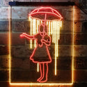 ADVPRO Girl with Umbrella Raining Inside Decoration  Dual Color LED Neon Sign st6-i3135 - Red & Yellow