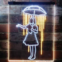 ADVPRO Girl with Umbrella Raining Inside Decoration  Dual Color LED Neon Sign st6-i3135 - White & Yellow