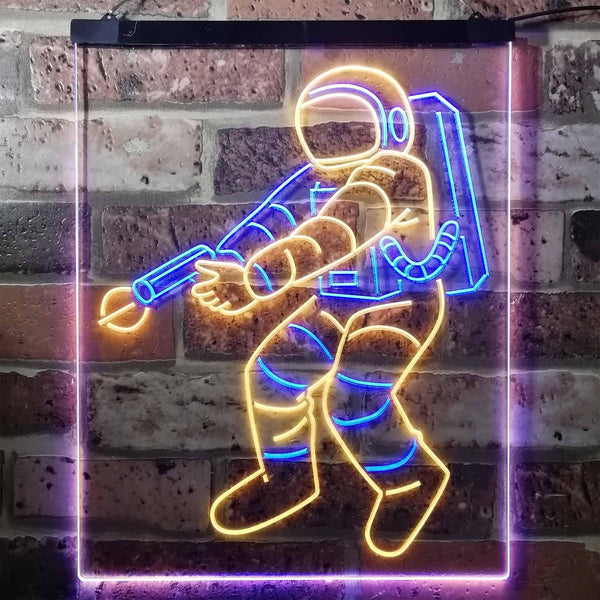 ADVPRO Astronaut Space Rocket Shuttle Kid Room  Dual Color LED Neon Sign st6-i3136 - Blue & Yellow