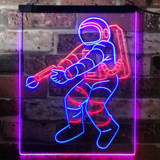 ADVPRO Astronaut Space Rocket Shuttle Kid Room  Dual Color LED Neon Sign st6-i3136 - Red & Blue