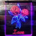 ADVPRO Rose Love Home Decoration Night Light  Dual Color LED Neon Sign st6-i3137 - Blue & Red