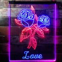 ADVPRO Rose Love Home Decoration Night Light  Dual Color LED Neon Sign st6-i3137 - Red & Blue