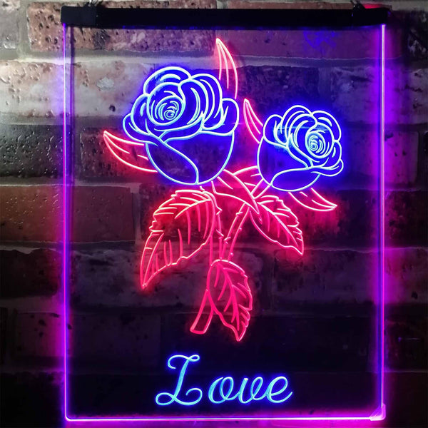 ADVPRO Rose Love Home Decoration Night Light  Dual Color LED Neon Sign st6-i3137 - Red & Blue