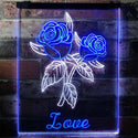 ADVPRO Rose Love Home Decoration Night Light  Dual Color LED Neon Sign st6-i3137 - White & Blue