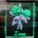 ADVPRO Rose Love Home Decoration Night Light  Dual Color LED Neon Sign st6-i3137 - White & Green