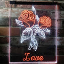 ADVPRO Rose Love Home Decoration Night Light  Dual Color LED Neon Sign st6-i3137 - White & Orange
