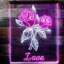 ADVPRO Rose Love Home Decoration Night Light  Dual Color LED Neon Sign st6-i3137 - White & Purple