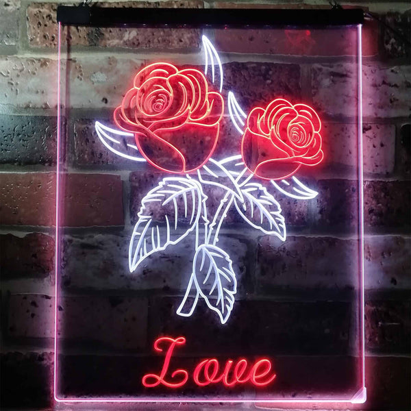 ADVPRO Rose Love Home Decoration Night Light  Dual Color LED Neon Sign st6-i3137 - White & Red