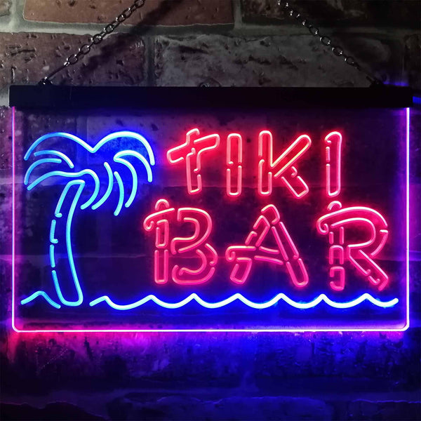 ADVPRO Tiki Bar Palm Tree Dual Color LED Neon Sign st6-i3138 - Blue & Red