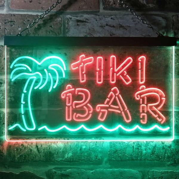 ADVPRO Tiki Bar Palm Tree Dual Color LED Neon Sign st6-i3138 - Green & Red
