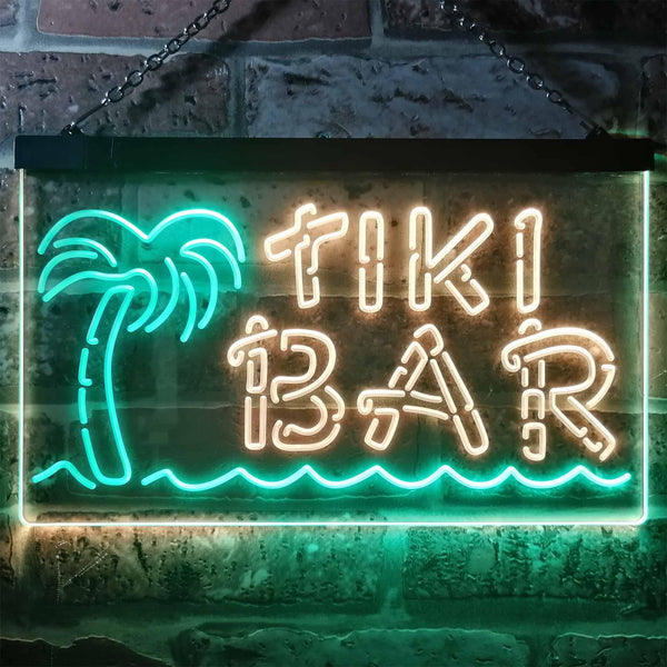 ADVPRO Tiki Bar Palm Tree Dual Color LED Neon Sign st6-i3138 - Green & Yellow