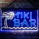 ADVPRO Tiki Bar Palm Tree Dual Color LED Neon Sign st6-i3138 - White & Blue