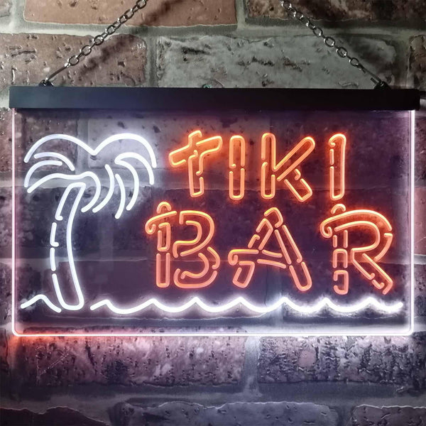 ADVPRO Tiki Bar Palm Tree Dual Color LED Neon Sign st6-i3138 - White & Orange